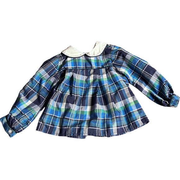 The Bubble Bee plaid Peter Pan top size 24 Mo - Picture 1 of 7